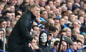 The Grim Reaper looks on at Goodison Park on Sunday